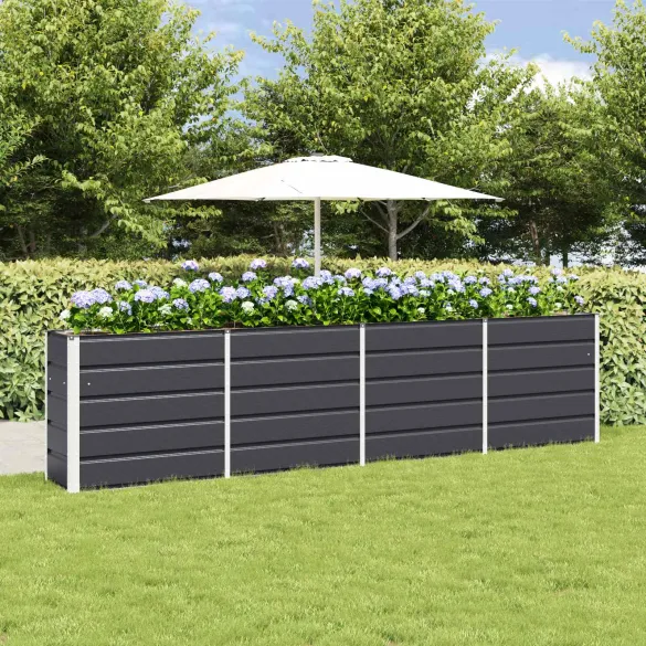 Jardinieră Oțel Antracit 160x40x75 cm | Livrare Gratuită