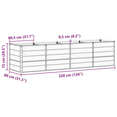 Jardinieră Antracit Oțel 240x80x75 cm | Livrare Gratuită