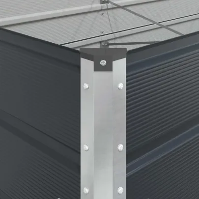 Jardinieră Antracit Oțel Galvanizat 195x100x45 cm