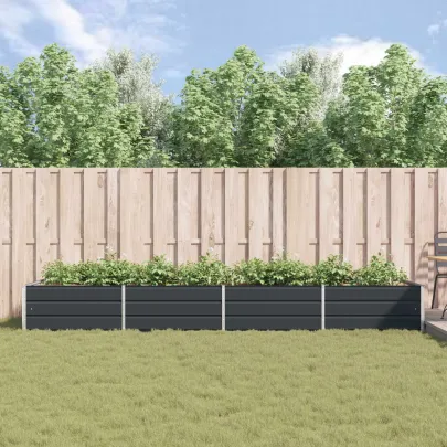 Jardinieră Antracit Oțel Galvanizat 195x100x45 cm