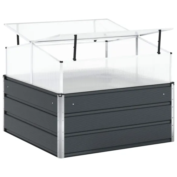 Jardinieră Antracit Oțel Galvanizat 100x100 cm | Livrare Gratuită