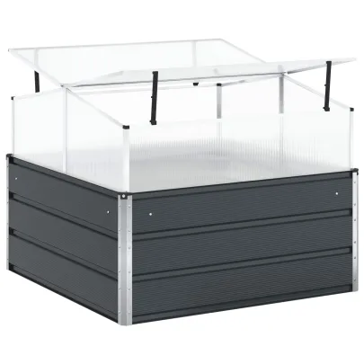 Jardinieră Antracit Oțel Galvanizat 100x100 cm | Livrare Gratuită