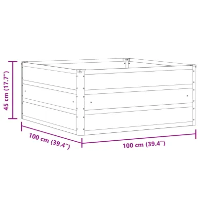 Jardinieră Oțel Verde Pastel 100x100x45 cm - Livrare Gratuită