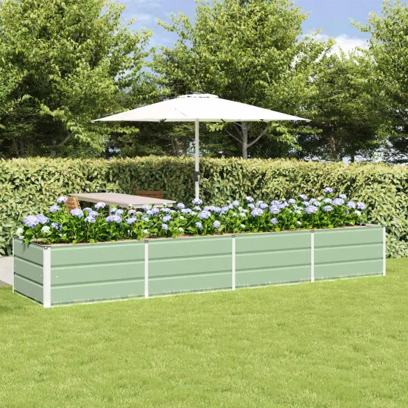 Jardinieră Verde Oțel 320x80x45 cm - Livrare Gratuită
