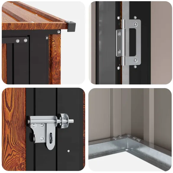 Magazie Metalică Grădină, Maro, 103x86x200 cm | Livrare Gratuită