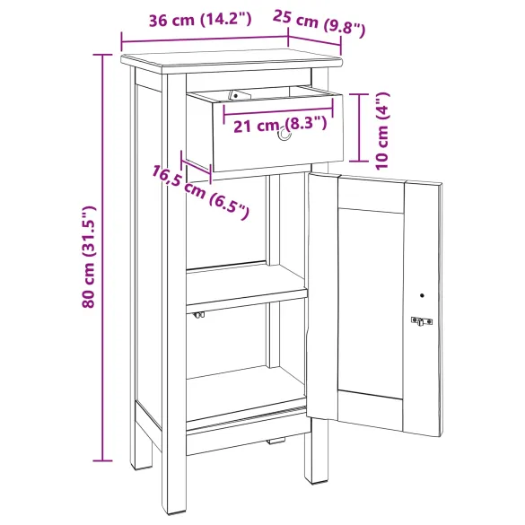 Suport Plante Lemn Mahon cu Usa si Sertar | Comanda Acum