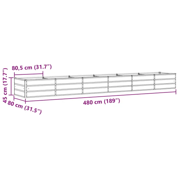 Jardinieră Oțel 480x80x45 cm | Design Modern | Livrare Gratuită