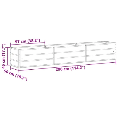 Jardinieră Oțel Galvanizat 480x50x45 cm | Livrare Gratuită