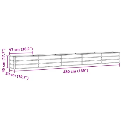 Jardinieră Oțel Galvanizat Verde Pastel 480x50x45 cm