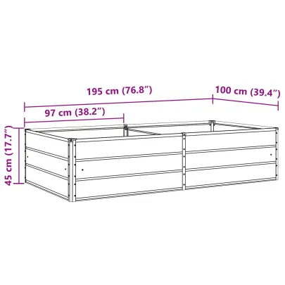 Jardinieră Verde Pastel Oțel Galvanizat 195x100x45 cm