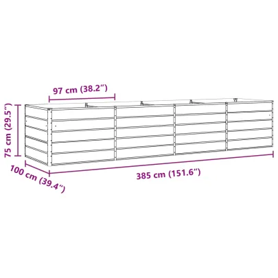 Jardinieră Verde Pastel Oțel Galvanizat 195x100x45 cm