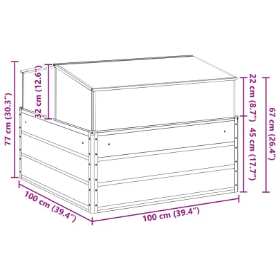 Jardinieră Verde Pastel Oțel Galvanizat 100x100x77 cm