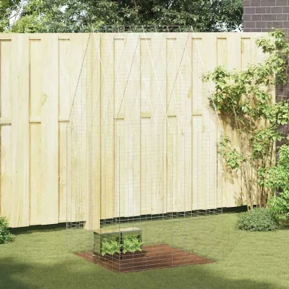 Custodie Iepuri Exterior Argintie 400x100x210 cm | Oțel Galvanizat