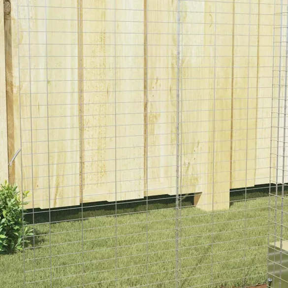 Custodie Iepuri Exterior Argintie 400x100x210 cm | Oțel Galvanizat