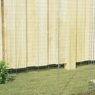 Custodie Iepuri Exterior Argintie 400x100x210 cm | Oțel Galvanizat