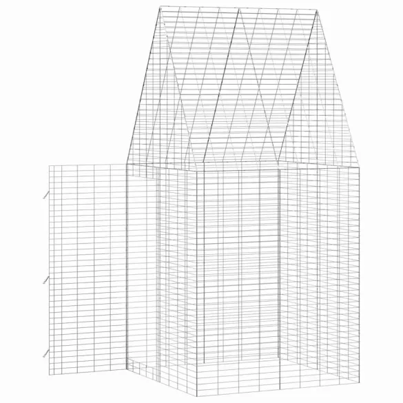 Custodie Iepuri Exterior Argintie 400x100x210 cm | Oțel Galvanizat