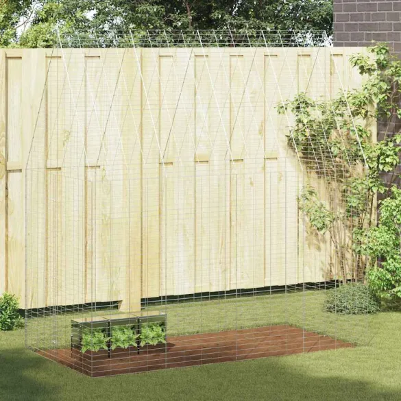 Cușcă Iepuri Exterior Argintie 400x100x210 cm | Rezistentă