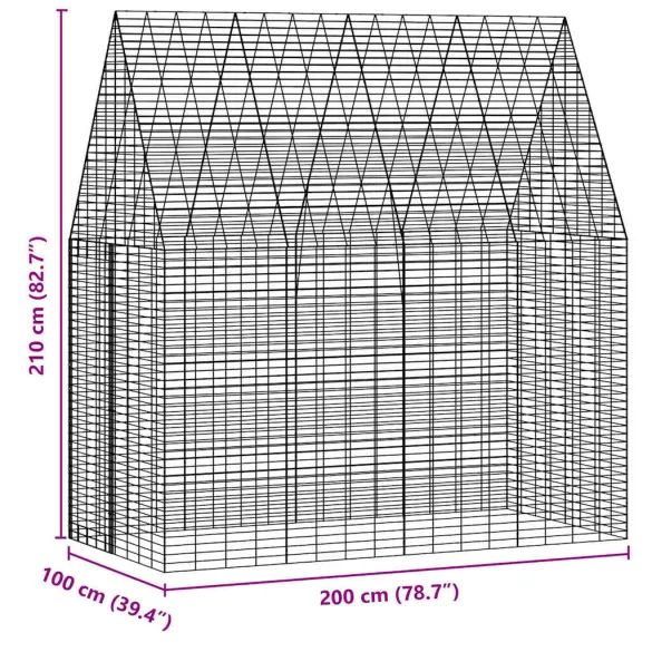 Cușcă Iepuri Exterior Argintie 400x100x210 cm | Rezistentă