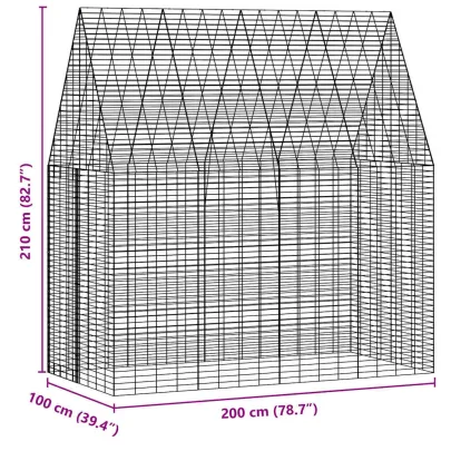 Cușcă Iepuri Exterior Argintie 400x100x210 cm | Rezistentă