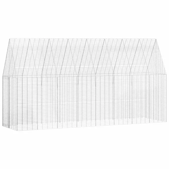 Cușcă Iepuri Exterior Argintie 400x100x210 cm | Livrare Gratis