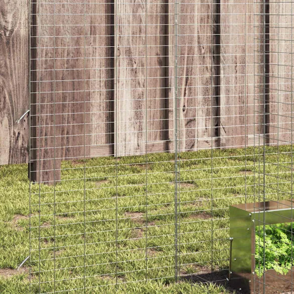 Cușcă Iepuri Exterior Argintie 400x100x210 cm | Livrare Gratis