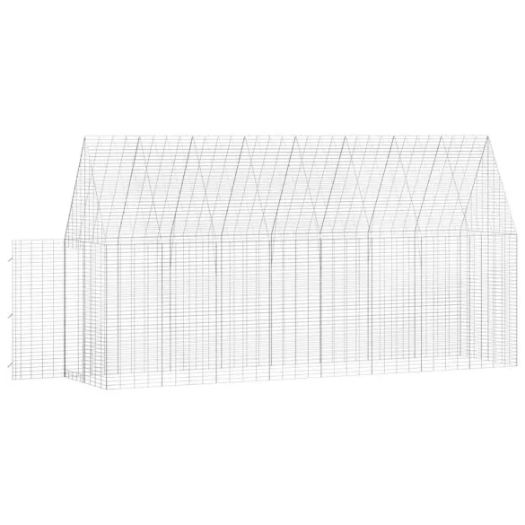 Cușcă Iepuri Exterior Argintie 400x100x210 cm | Livrare Gratis