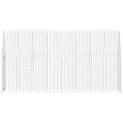 Cușcă Iepuri Exterior Argintie 400x100x210 cm | Livrare Gratis