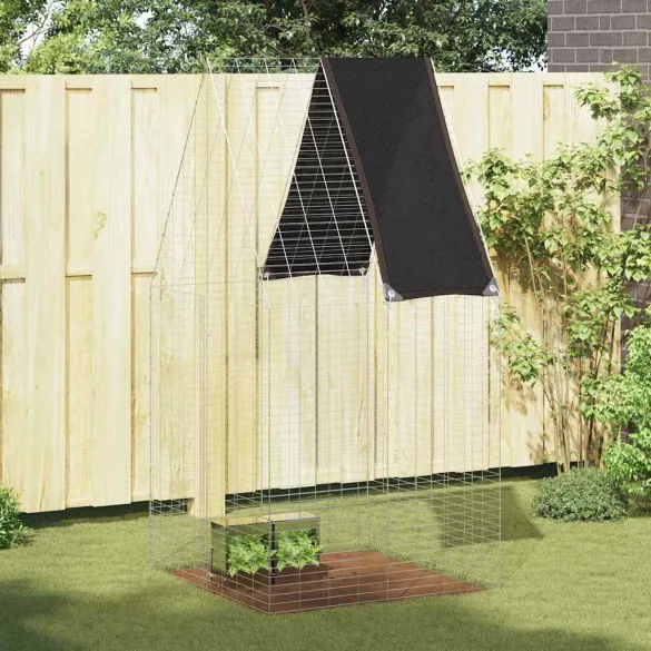 Cușcă Iepuri Exterior Argintie | 100x100x210 cm | Oțel Rezistent