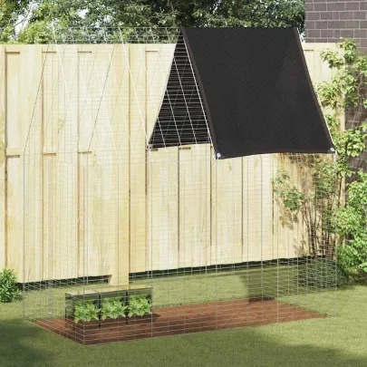 Cușcă Iepuri Exterior Argintie 200x100x210 cm | Livrare Gratuită