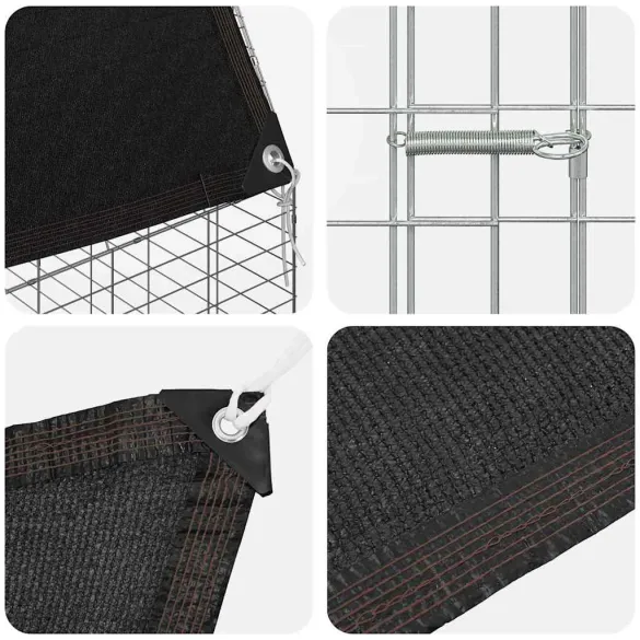 Cușcă Iepuri Exterior Argintie 200x100x210 cm | Livrare Gratuită