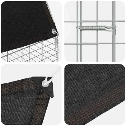 Cușcă Iepuri Exterior Argintie 200x100x210 cm | Livrare Gratuită