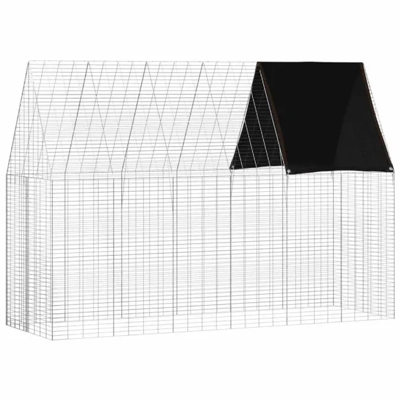 Cușcă Iepuri Exterior Argintie 300x100x210 cm | Oțel Galvanizat