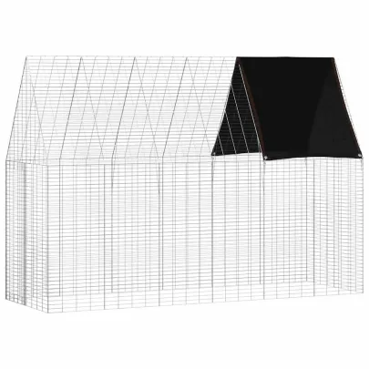 Cușcă Iepuri Exterior Argintie 300x100x210 cm | Oțel Galvanizat