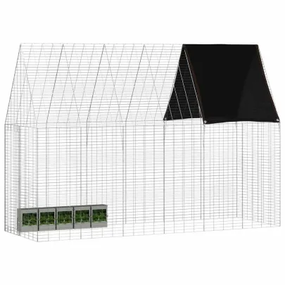 Cușcă Iepuri Exterior Argintie 300x100x210 cm | Oțel Galvanizat