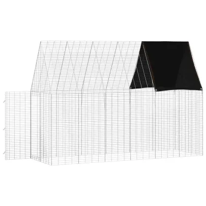 Cușcă Iepuri Exterior Argintie 300x100x210 cm | Oțel Galvanizat