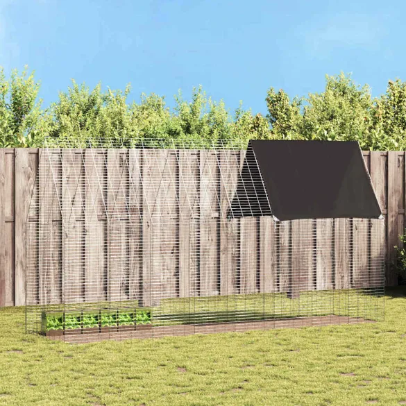 Custodie Iepuri Exterior, Oțel Galvanizat, 400x100x210 cm