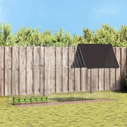 Custodie Iepuri Exterior, Oțel Galvanizat, 400x100x210 cm