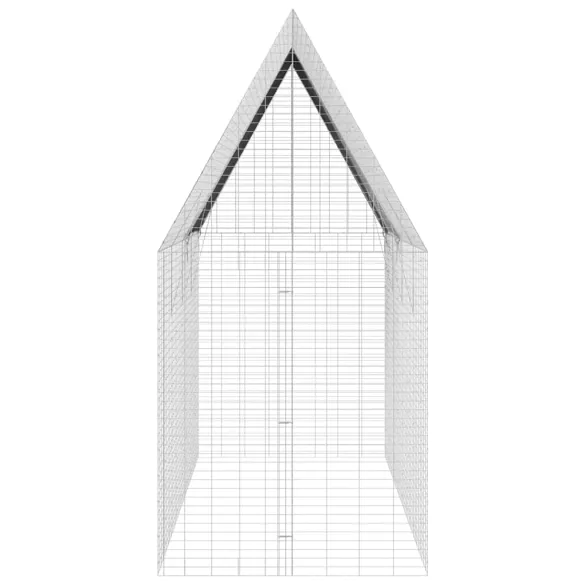Custodie Iepuri Exterior, Oțel Galvanizat, 400x100x210 cm