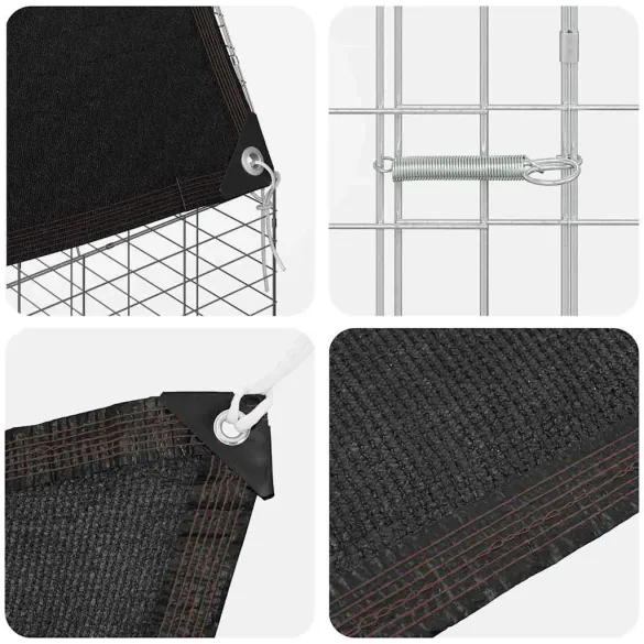 Custodie Iepuri Exterior, Oțel Galvanizat, 400x100x210 cm