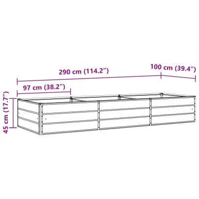 Jardinieră Creme Oțel Galvanizat 195x100x45 cm