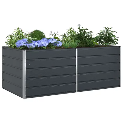 Jardinieră Antracit Oțel Galvanizat 195x100x45 cm | Livrare Gratuită