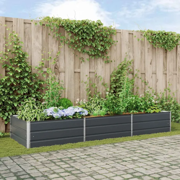 Jardinieră Antracit Oțel Galvanizat 195x100x45 cm