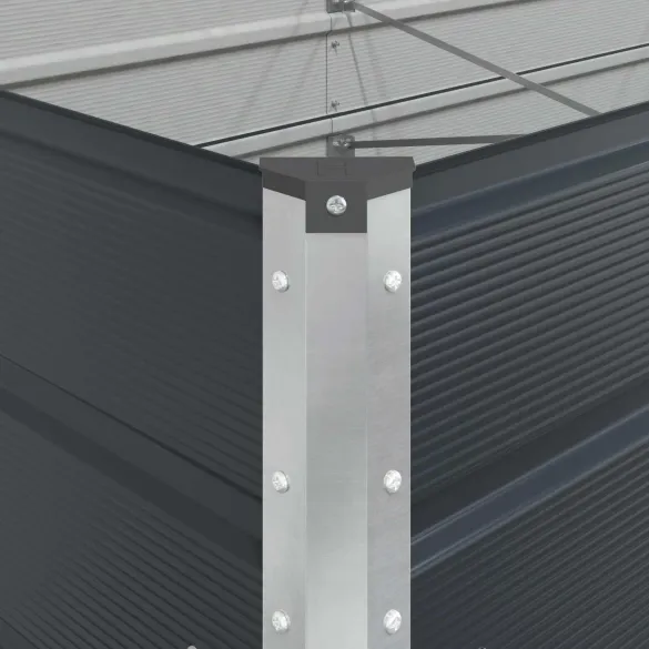 Jardinieră Antracit Oțel Galvanizat 195x100x45 cm