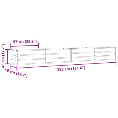 Jardinieră Verde Pastel Oțel Galvanizat 480 cm | Livrare Gratuită