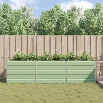 Jardinieră Verde Pastel Oțel Galvanizat | 195x100x45 cm