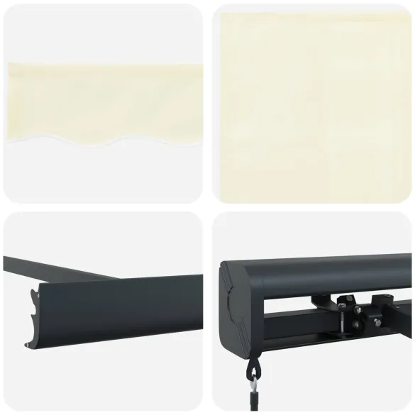 Cortină Retractabilă Crem și Gri 400x300 cm - Livrare Gratuită