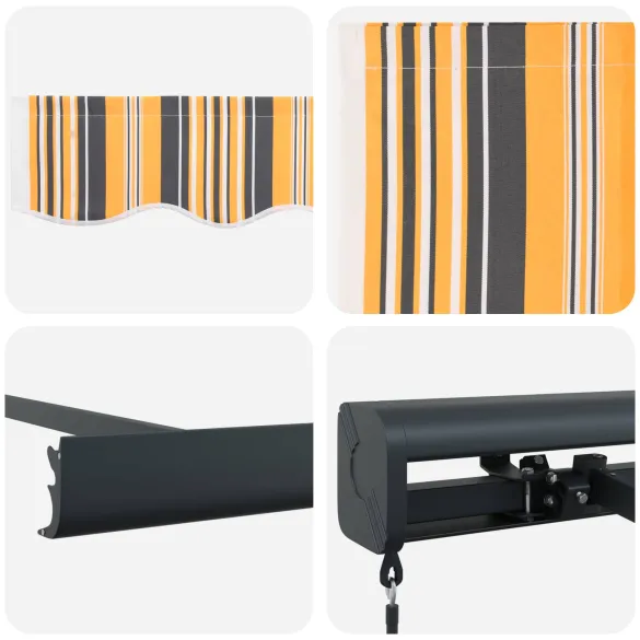 Cortină Retractabilă Galben și Gri 4x3 m | Protecție UV