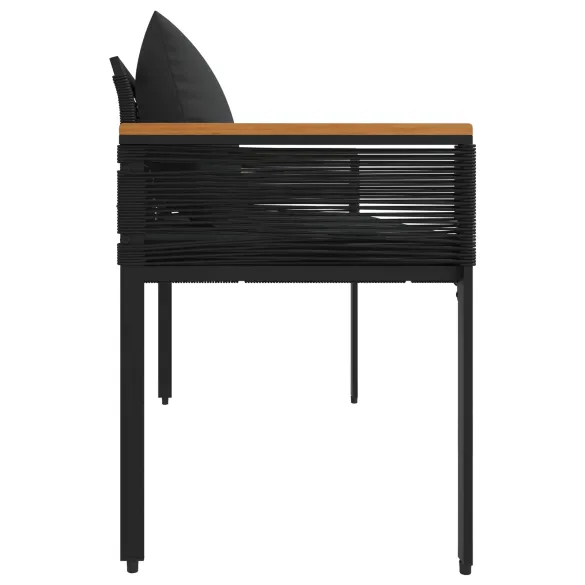 Bancă Exterior cu Pernă | Poliratan Rezistent | Livrare Gratuită