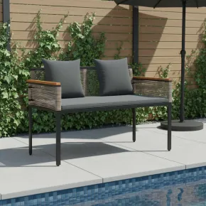 Bancă Exterior cu Pernă | Poliratan Rezistent | Livrare Gratuită