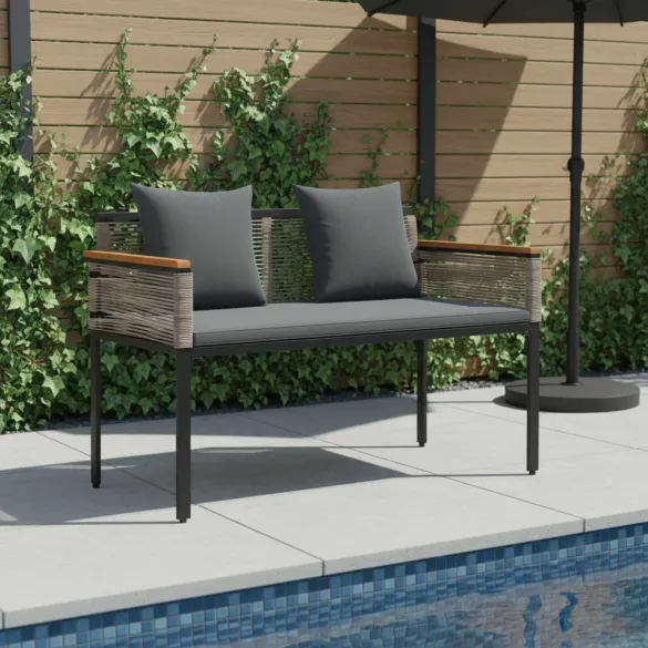 Bancă Exterior cu Pernă | Poliratan Rezistent | Livrare Gratuită